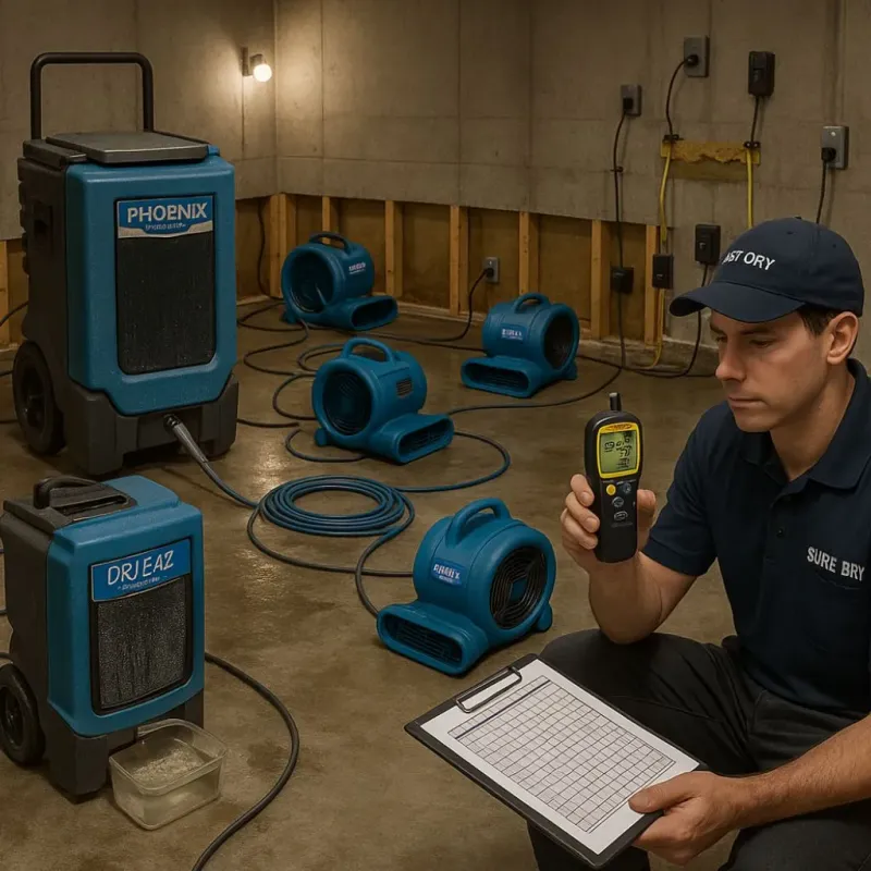 Structural Drying and Dehumidification process in Green Lake County, WI